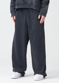 14 OZ Garment Wash French Terry Open Bottom Oversized Distressed Fleece Sweatpants