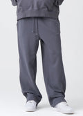 14 OZ Garment Wash French Terry Open Bottom Oversized Distressed Fleece Sweatpants