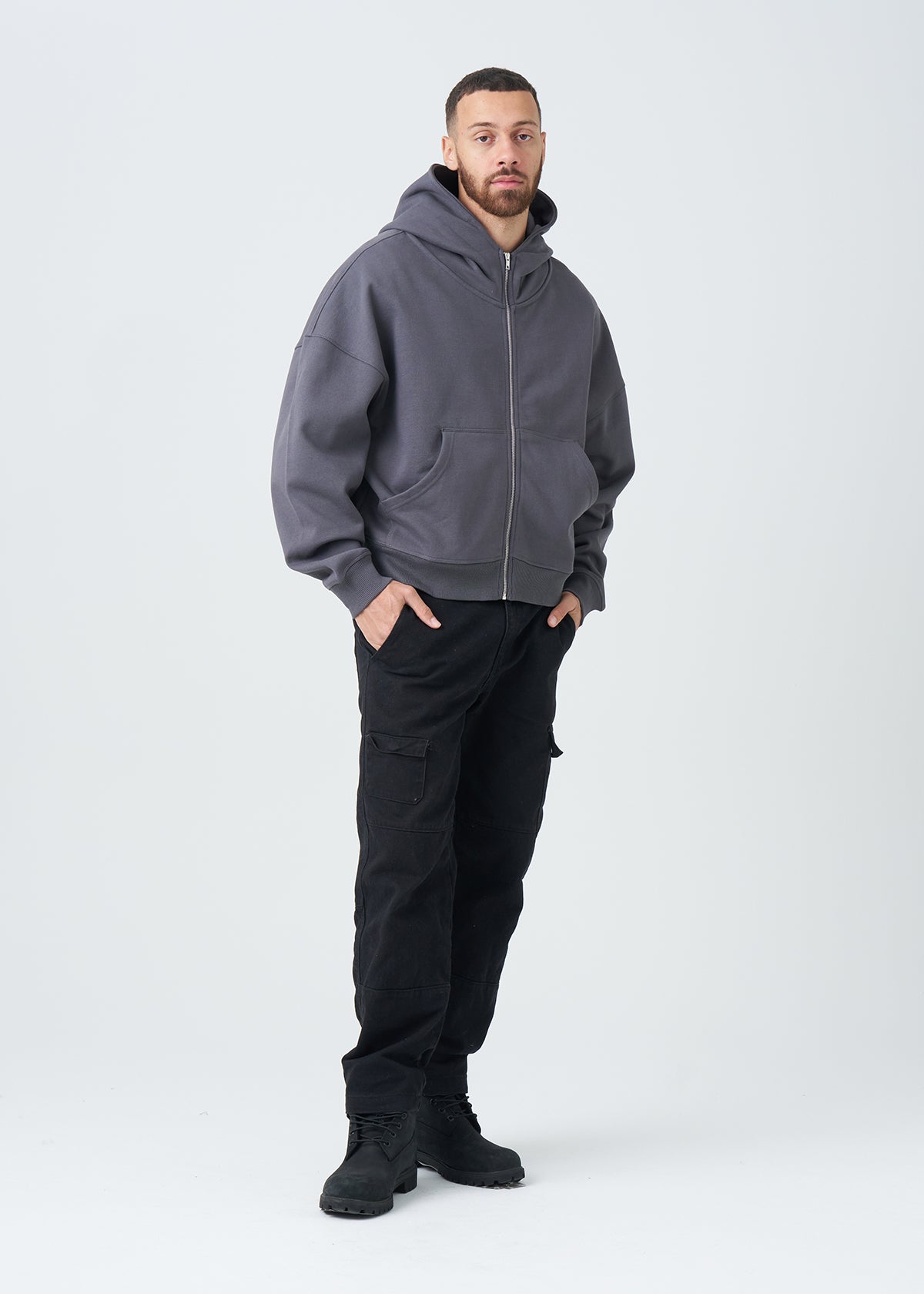 14 OZ Oversized Boxy Heavyweight Full-Zip Sweatshirt