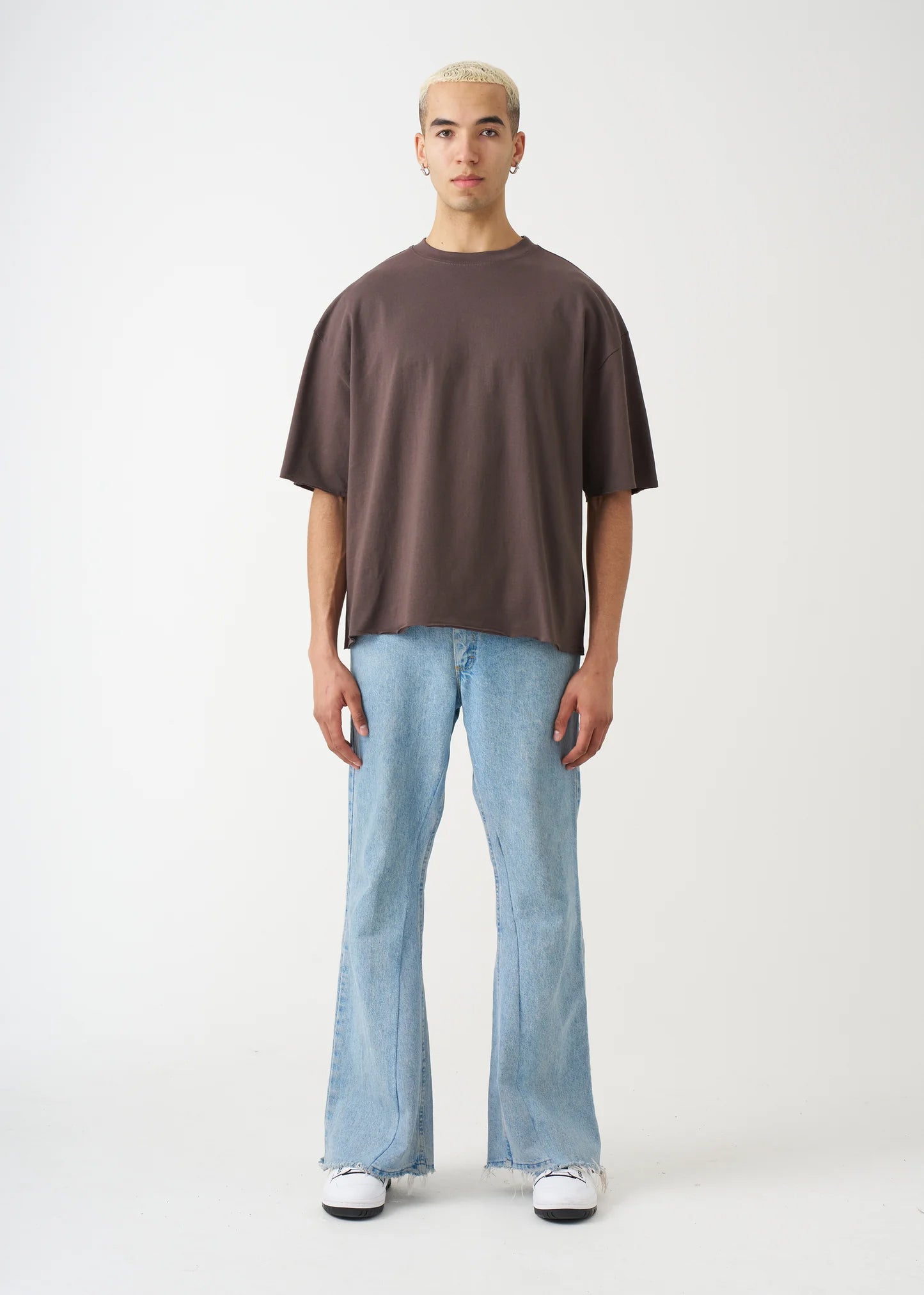 7 OZ Raw Edge Oversized Cropped T-Shirt