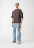 7 OZ Raw Edge Oversized Cropped T-Shirt