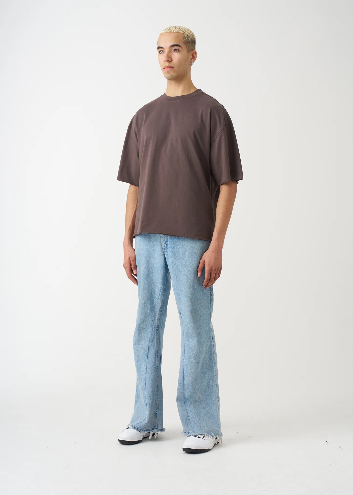 7 OZ Raw Edge Oversized Cropped T-Shirt