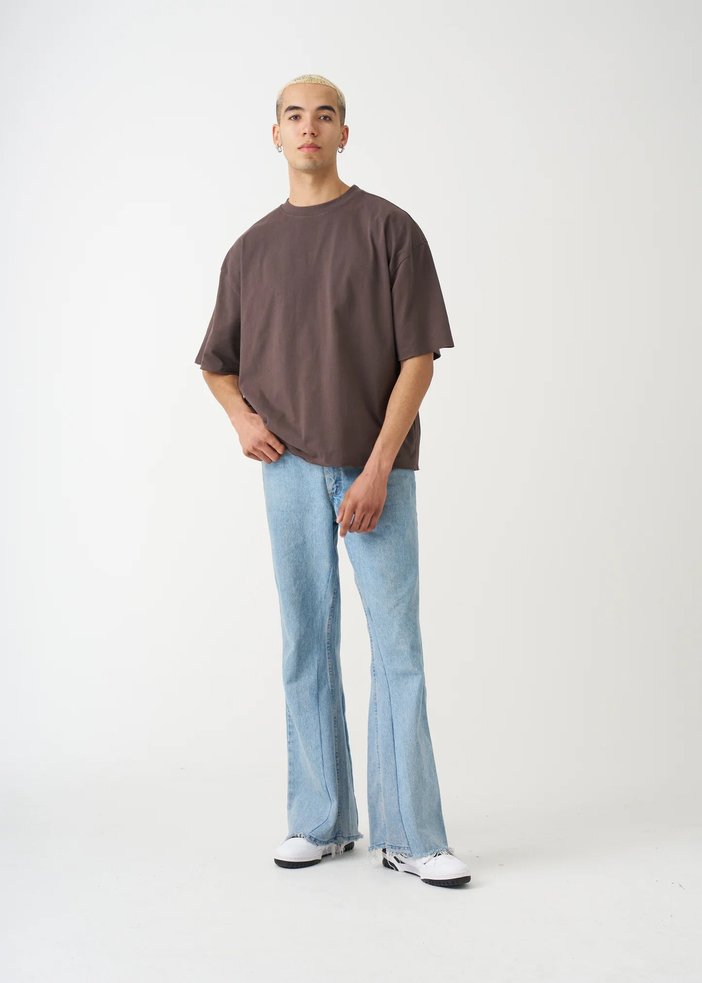 7 OZ Raw Edge Oversized Cropped T-Shirt