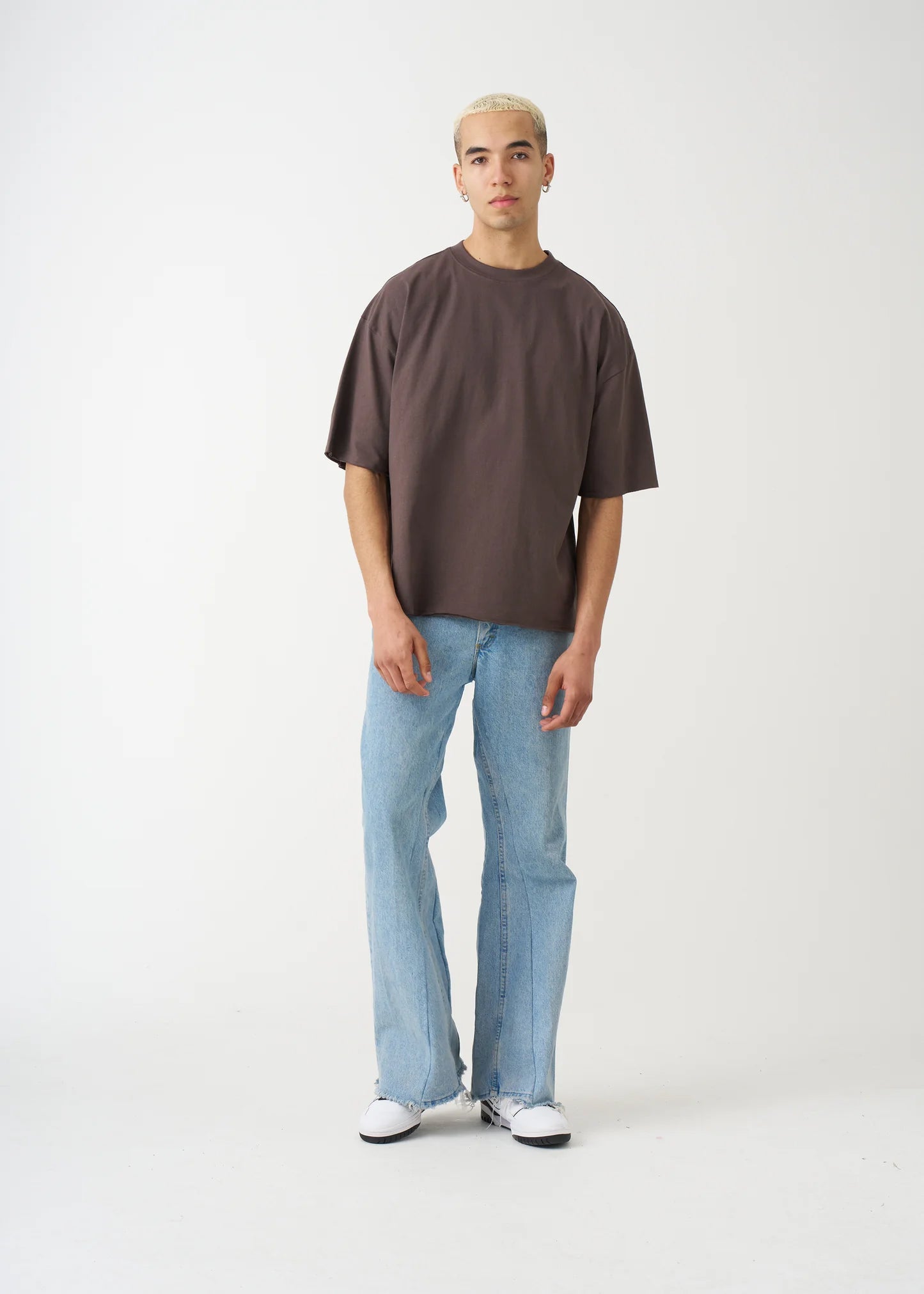 7 OZ Raw Edge Oversized Cropped T-Shirt