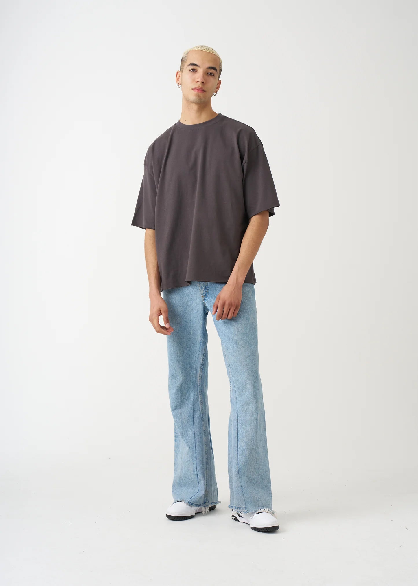 7 OZ Raw Edge Oversized Cropped T-Shirt