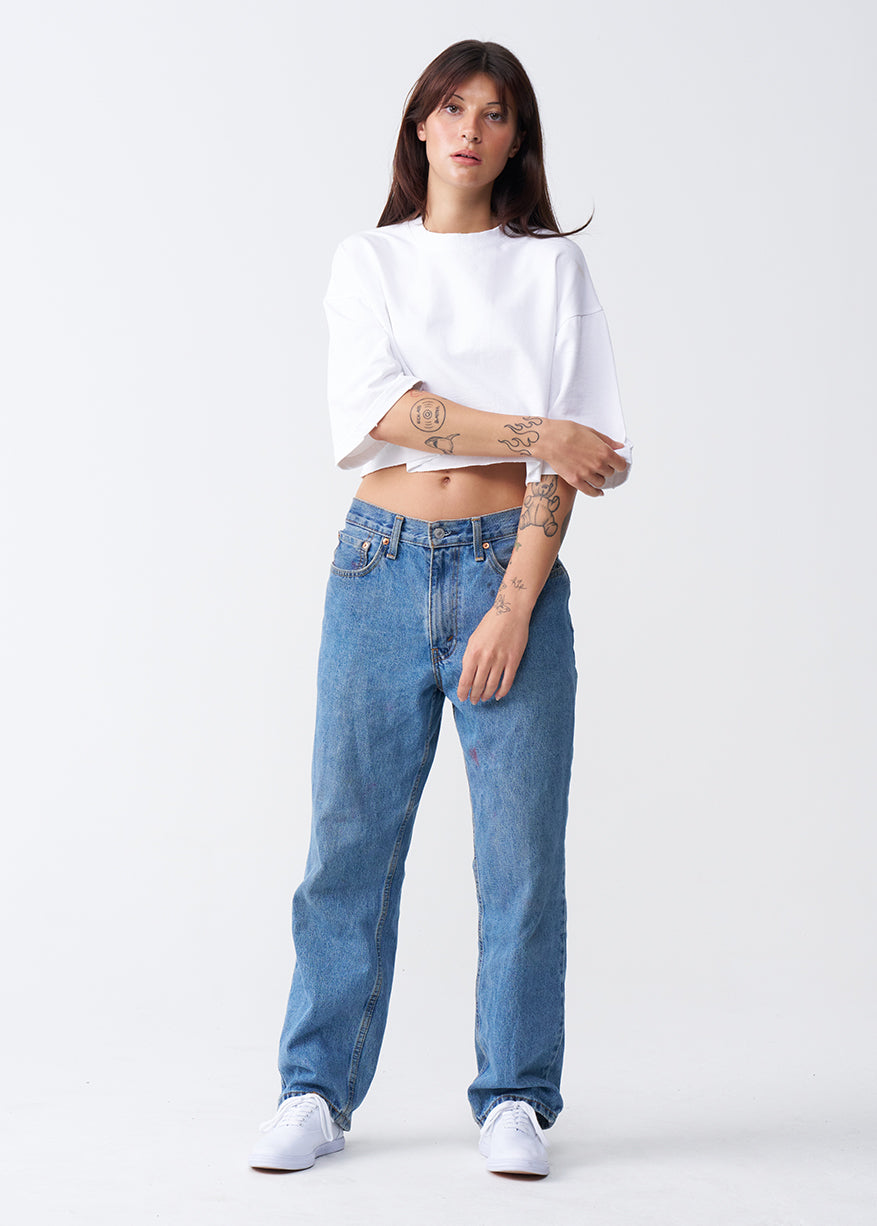 10 OZ Oversized French Terry Garment Dyed Crop Top T-shirt