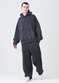 14 OZ Garment Wash French Terry Oversized Boxy Distressed Fleece Sweatsuit