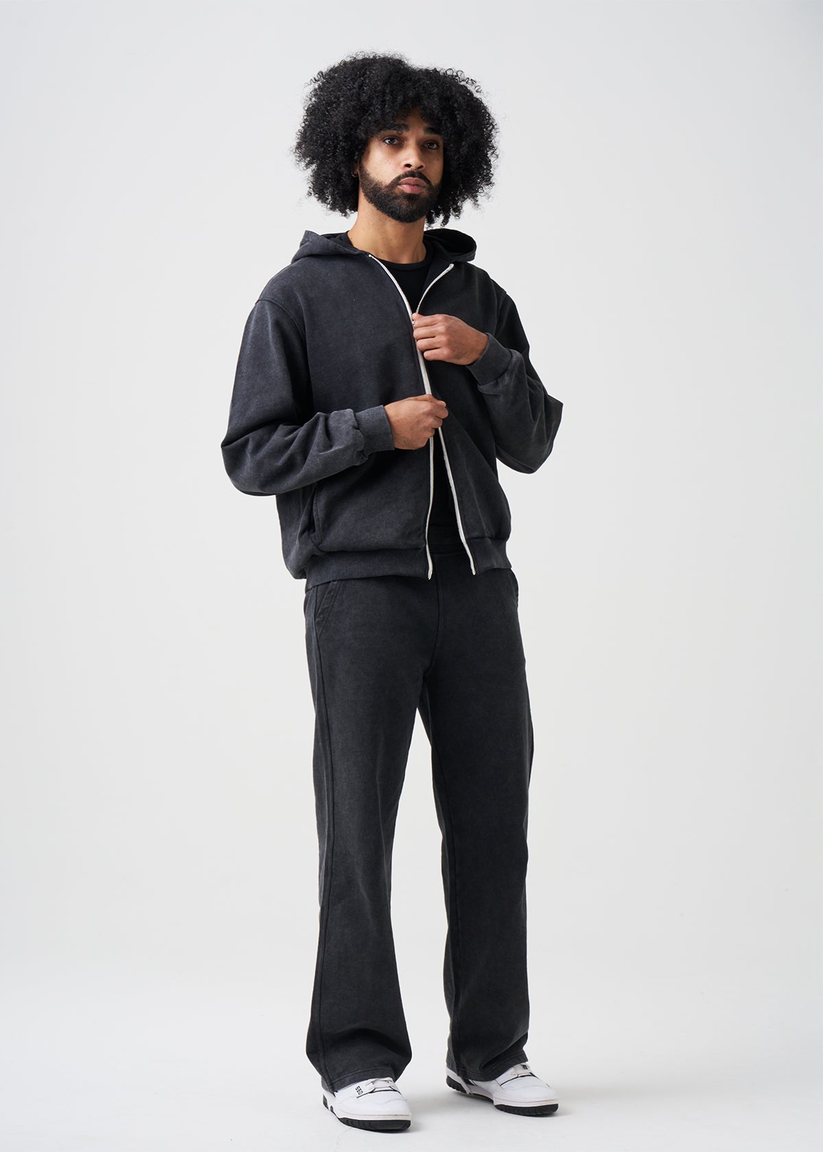 14 OZ Two-Way Zip Garment Dyed French Terry Sweatsuit